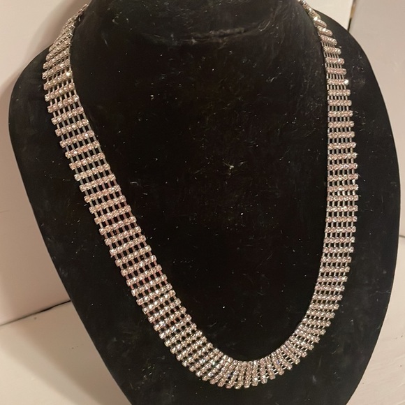 MCM 27” silver tone 6 row w/636 prong set Austrian crystals Tennis necklace - Picture 4 of 14